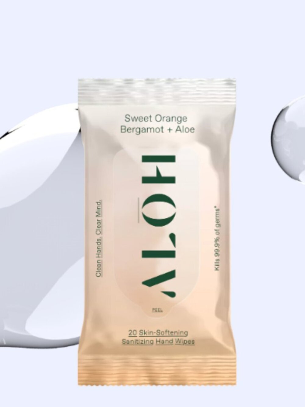 NWT Aloh Sweet Orange Bergamot + Aloe Sanitizing Hand Wipes 20 Count Pack